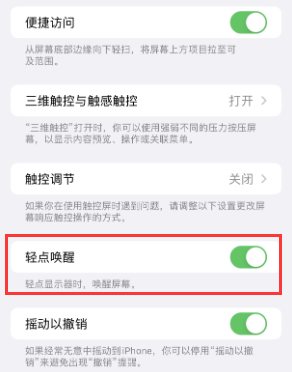 河口苹果授权维修站分享iPhone轻点无法唤醒怎么办 