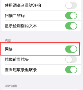 河口苹果手机维修网点分享iPhone如何开启九宫格构图功能